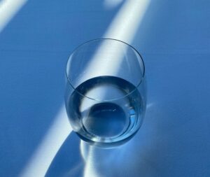 glass of clean drinking water